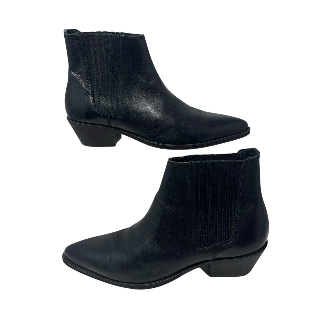 ZARA Men's Pointed Toe Black (faux?) Leather Chelsea Ankle  Boots Size 9/42